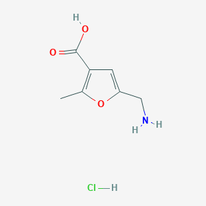 molecular formula C7H10ClNO3 B3048723 5-(Aminomethyl)-2-methylfuran-3-carboxylic acid hydrochloride CAS No. 1803592-68-8