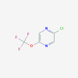 molecular formula C5H2ClF3N2O B3048726 2-氯-5-(三氟甲氧基)吡嗪 CAS No. 1803596-66-8