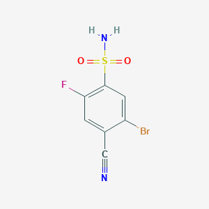 molecular formula C7H4BrFN2O2S B3048732 5-Bromo-4-cyano-2-fluorobenzene-1-sulfonamide CAS No. 1803607-02-4