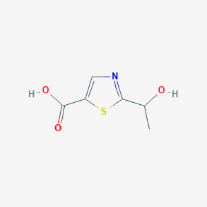 molecular formula C6H7NO3S B3048736 2-(1-Hydroxyethyl)-1,3-thiazole-5-carboxylic acid CAS No. 1803610-44-7