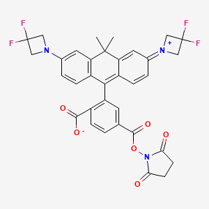 molecular formula C34H27F4N3O6 B3048772 Janelia Fluor 585, SE CAS No. 1811539-88-4