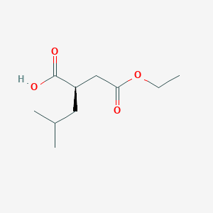molecular formula C10H18O4 B3048774 (2R)-2-[(Ethoxycarbonyl)methyl]-4-methylpentanoic acid CAS No. 181289-10-1