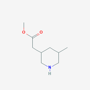 molecular formula C9H17NO2 B3048787 Methyl 2-(5-methylpiperidin-3-yl)acetate CAS No. 1818847-92-5
