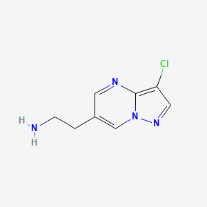 molecular formula C8H9ClN4 B3048796 2-{3-Chloropyrazolo[1,5-a]pyrimidin-6-yl}ethan-1-amine CAS No. 1820619-63-3