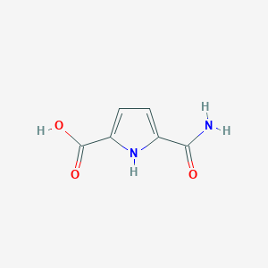 molecular formula C6H6N2O3 B3048800 5-carbamoyl-1H-pyrrole-2-carboxylic acid CAS No. 1820641-87-9