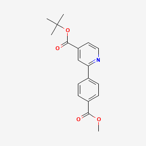 molecular formula C18H19NO4 B3048803 叔丁基 2-[4-(甲氧羰基)苯基]吡啶-4-羧酸酯 CAS No. 1820665-48-2