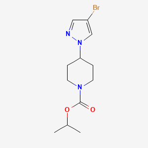 molecular formula C12H18BrN3O2 B3048807 Isopropyl 4-(4-bromopyrazol-1-YL)piperidine-1-carboxylate CAS No. 1820684-50-1