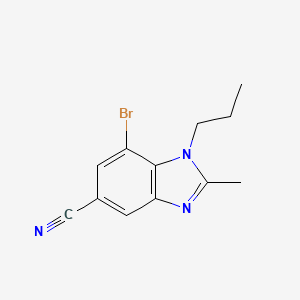 molecular formula C12H12BrN3 B3048812 7-溴-2-甲基-1-丙基-1,3-苯并二唑-5-腈 CAS No. 1820706-62-4