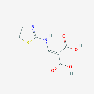 molecular formula C7H8N2O4S B3048817 2-[(Thiazolidin-2-ylidene)aminomethylidene]malonic acid CAS No. 1820748-73-9