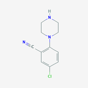 molecular formula C11H12ClN3 B3048821 5-Chloro-2-(piperazin-1-yl)benzonitrile CAS No. 182181-36-8