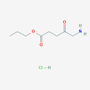 molecular formula C8H16ClNO3 B3048840 Pentanoic acid, 5-amino-4-oxo-, propyl ester, hydrochloride CAS No. 183151-38-4