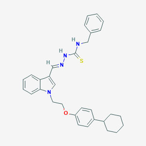 (2E)-N-benzyl-2-({1-[2-(4-cyclohexylphenoxy)ethyl]-1H-indol-3-yl}methylidene)hydrazinecarbothioamide