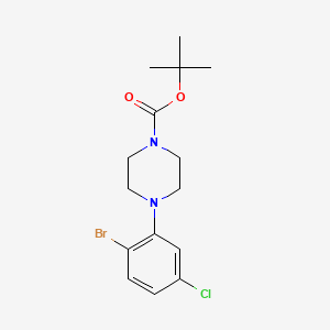 molecular formula C15H20BrClN2O2 B3048875 叔丁基 4-(2-溴-5-氯苯基)哌嗪-1-羧酸酯 CAS No. 1845698-46-5