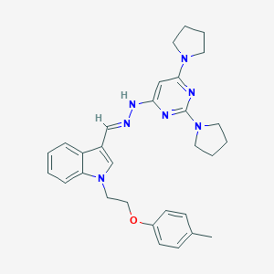 molecular formula C30H35N7O B304889 1-[2-(4-methylphenoxy)ethyl]-1H-indole-3-carbaldehyde (2,6-dipyrrolidin-1-ylpyrimidin-4-yl)hydrazone 