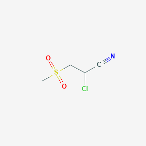 molecular formula C4H6ClNO2S B3048897 2-Chloro-3-methanesulfonylpropanenitrile CAS No. 1854-80-4