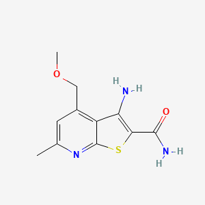 molecular formula C11H13N3O2S B3048899 3-Amino-4-(methoxymethyl)-6-methylthieno[2,3-b]pyridine-2-carboxamide CAS No. 185430-52-8