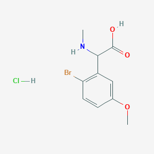 molecular formula C10H13BrClNO3 B3048922 2-(2-溴-5-甲氧基苯基)-2-(甲基氨基)乙酸盐酸盐 CAS No. 1864013-95-5