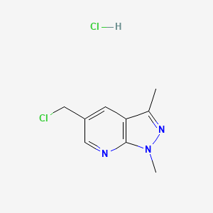 molecular formula C9H11Cl2N3 B3048923 5-(chloromethyl)-1,3-dimethyl-1H-pyrazolo[3,4-b]pyridine hydrochloride CAS No. 1864015-04-2