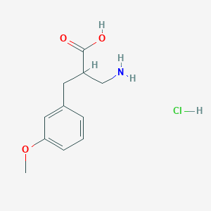 molecular formula C11H16ClNO3 B3048927 3-Amino-2-[(3-methoxyphenyl)methyl]propanoic acid hydrochloride CAS No. 1864063-05-7