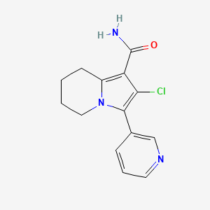2-Chloro-3-pyridin-3-yl-5,6,7,8-tetrahydroindolizine-1-carboxamide