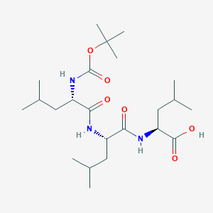 molecular formula C23H43N3O6 B3048968 N-(tert-Butoxycarbonyl)-L-leucyl-L-leucyl-L-leucine CAS No. 18868-20-7