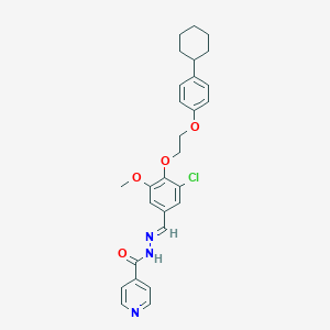 molecular formula C28H30ClN3O4 B304898 N'-[(E)-{3-chloro-4-[2-(4-cyclohexylphenoxy)ethoxy]-5-methoxyphenyl}methylidene]pyridine-4-carbohydrazide 