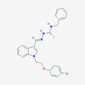 molecular formula C25H23BrN4OS B304899 (2E)-N-benzyl-2-({1-[2-(4-bromophenoxy)ethyl]-1H-indol-3-yl}methylidene)hydrazinecarbothioamide 