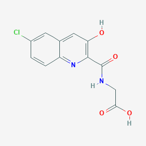 molecular formula C12H9ClN2O4 B3048996 Glycine, N-[(6-chloro-3-hydroxy-2-quinolinyl)carbonyl]- CAS No. 189359-08-8