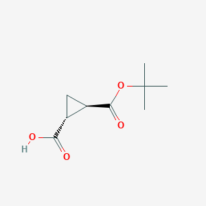 molecular formula C9H14O4 B3049026 (1R,2R)-2-[(tert-butoxy)carbonyl]cyclopropane-1-carboxylic acid CAS No. 1909288-13-6