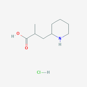 molecular formula C9H18ClNO2 B3049037 2-Methyl-3-(piperidin-2-yl)propanoic acid hydrochloride CAS No. 1909336-01-1