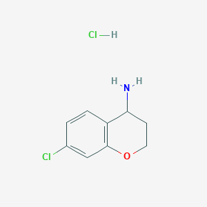 molecular formula C9H11Cl2NO B3049050 7-chloro-3,4-dihydro-2H-1-benzopyran-4-amine hydrochloride CAS No. 191608-23-8