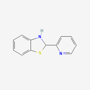 molecular formula C12H10N2S B3049074 Benzothiazole, 2,3-dihydro-2-(2-pyridinyl)- CAS No. 19257-96-6