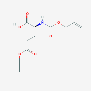 molecular formula C13H21NO6 B3049080 L-Glutamic acid, N-[(2-propen-1-yloxy)carbonyl]-, 5-(1,1-dimethylethyl) ester CAS No. 192753-43-8