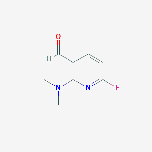 molecular formula C8H9FN2O B3049088 3-Pyridinecarboxaldehyde, 2-(dimethylamino)-6-fluoro- CAS No. 193481-62-8
