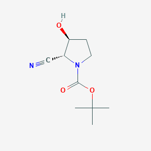 molecular formula C10H16N2O3 B3049109 Tert-butyl (2R,3S)-2-cyano-3-hydroxypyrrolidine-1-carboxylate CAS No. 1946010-83-8