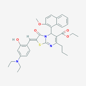 ethyl 2-[4-(diethylamino)-2-hydroxybenzylidene]-5-(2-methoxy-1-naphthyl)-3-oxo-7-propyl-2,3-dihydro-5H-[1,3]thiazolo[3,2-a]pyrimidine-6-carboxylate