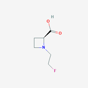 molecular formula C6H10FNO2 B3049110 2-Azetidinecarboxylic acid, 1-(2-fluoroethyl)-, (2s)- CAS No. 1946010-84-9