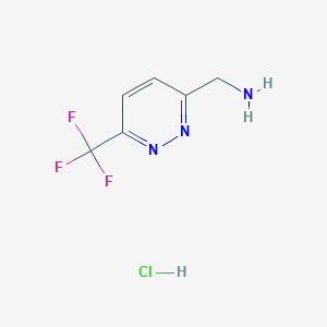 molecular formula C6H7ClF3N3 B3049116 [6-(三氟甲基)吡啶并嘧啶-3-基]甲胺；盐酸盐 CAS No. 1948237-23-7