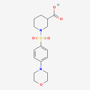 molecular formula C16H22N2O5S B3049131 1-(4-Morpholinobenzenesulfonyl)piperidine-3-carboxylic acid CAS No. 1951440-79-1
