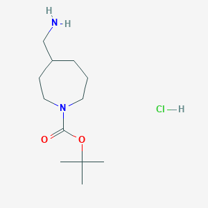 molecular formula C12H25ClN2O2 B3049133 叔丁基 4-(氨基甲基)氮杂环戊烷-1-羧酸盐酸盐 CAS No. 1951441-49-8