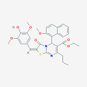 ethyl 2-(4-hydroxy-3,5-dimethoxybenzylidene)-5-(2-methoxy-1-naphthyl)-3-oxo-7-propyl-2,3-dihydro-5H-[1,3]thiazolo[3,2-a]pyrimidine-6-carboxylate