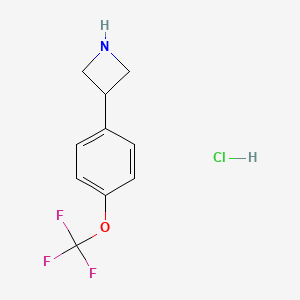 molecular formula C10H11ClF3NO B3049151 3-(4-(Trifluoromethoxy)phenyl)azetidine hydrochloride CAS No. 1956331-83-1