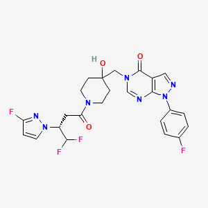 (R)-5-((1-(4,4-Difluoro-3-(3-fluoro-1H-pyrazol-1-yl)butanoyl)-4-hydroxypiperidin-4-yl)methyl)-1-(4-fluorophenyl)-1,5-dihydro-4H-pyrazolo[3,4-d]pyrimidin-4-one
