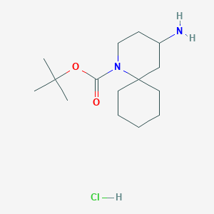 molecular formula C15H29ClN2O2 B3049176 Tert-butyl 4-amino-1-azaspiro[5.5]undecane-1-carboxylate hydrochloride CAS No. 1965309-66-3