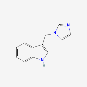 molecular formula C12H11N3 B3049189 1H-吲哚，3-(1H-咪唑-1-基甲基)- CAS No. 19714-15-9