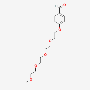 molecular formula C16H24O6 B3049196 Benzaldehyde, 4-(3,6,9,12-tetraoxatridec-1-yloxy)- CAS No. 197513-69-2