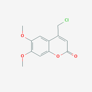 molecular formula C12H11ClO4 B3049199 2H-1-Benzopyran-2-one, 4-(chloromethyl)-6,7-dimethoxy- CAS No. 197591-05-2