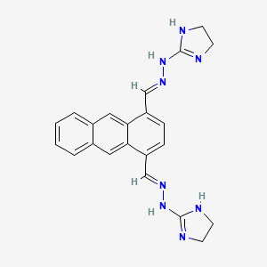 molecular formula C22H22N8 B3049204 1,4-Anthracenedicarboxaldehyde, bis((4,5-dihydro-1H-imidazol-2-yl)hydrazone) CAS No. 197856-67-0