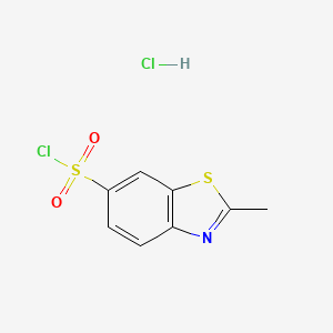 molecular formula C8H7Cl2NO2S2 B3049268 2-甲基苯并噻唑-6-磺酰氯盐酸盐 CAS No. 2006277-66-1