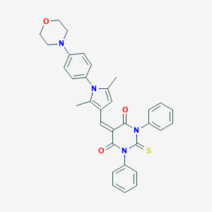 molecular formula C33H30N4O3S B304927 5-({2,5-dimethyl-1-[4-(morpholin-4-yl)phenyl]-1H-pyrrol-3-yl}methylidene)-1,3-diphenyl-2-thioxodihydropyrimidine-4,6(1H,5H)-dione 